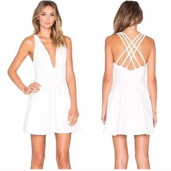 NBD Dresses & Skirts - NBD "Ride Or Die" Criss Cross Back Mini Dress in White Size XS